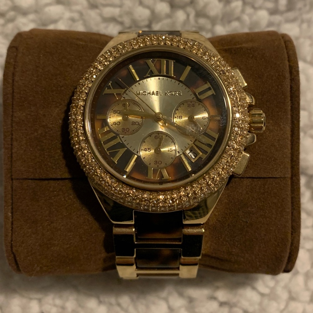 Michael Kors Gold & Tortoise Watch